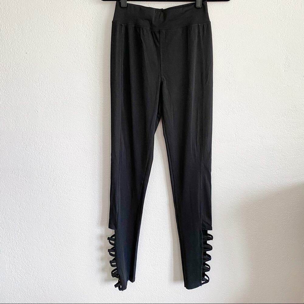 Fit In Black Mesh Strap Detail Active Legging Size Small / Medium